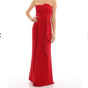 Armani Collezioni Draped strapless evening Red dress Gown Formal Luxury Size 8